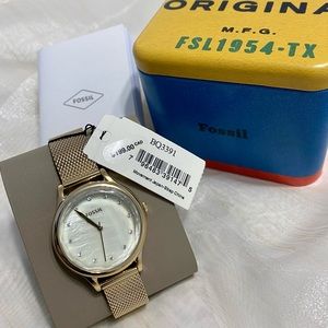FOSSIL original Mesh watch ~ladies nwt